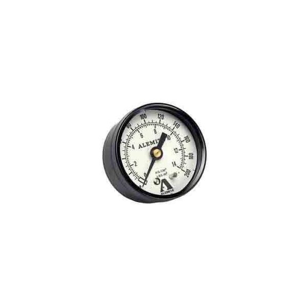 Alemite Air Pressure Gauge, Dry Standard Duty, 0 To 200 Psi, 14 In Fnpt, 2116 In Dial Diameter, Back, 3234494 323449-4 - main